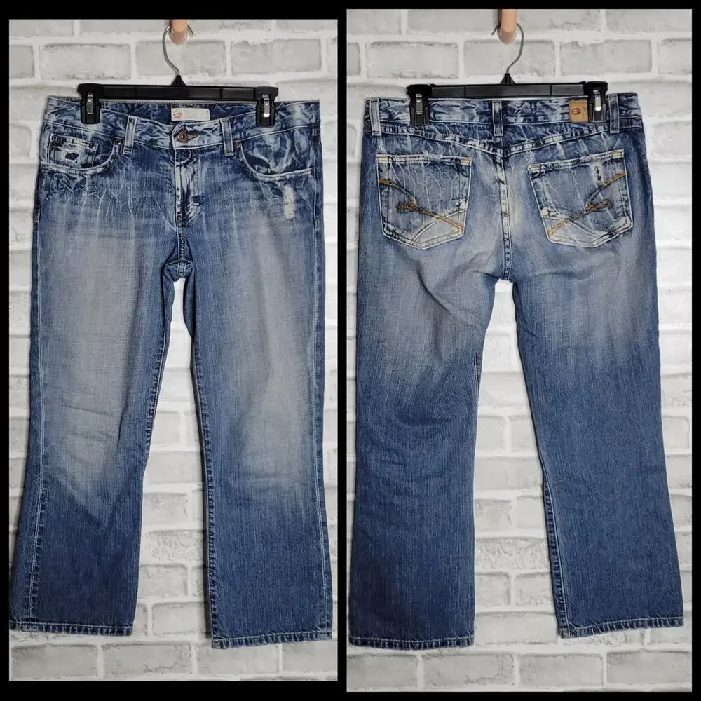 BKE Distressed Cropped Straight Leg Jeans, size 31